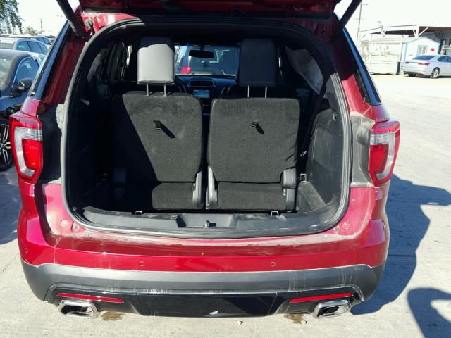 1FM5K8GTXHGD41130 - 2017 FORD EXPLORER S RED photo 9