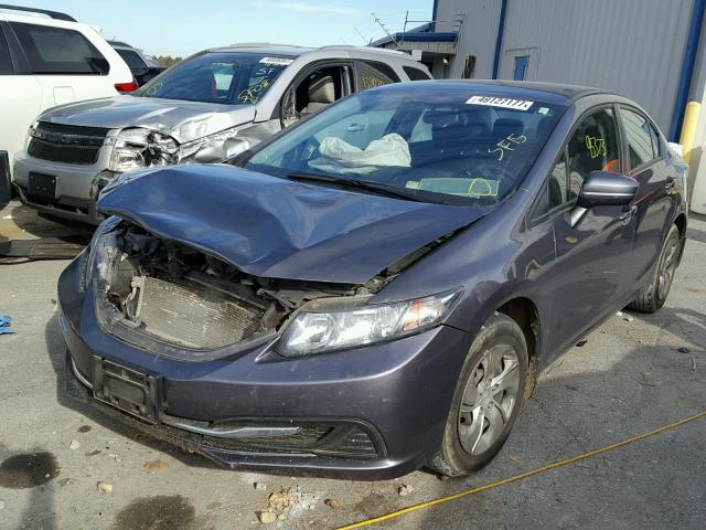 19XFB2F52FE065189 - 2015 HONDA CIVIC LX GRAY photo 2