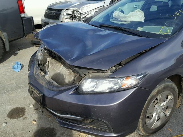 19XFB2F52FE065189 - 2015 HONDA CIVIC LX GRAY photo 9