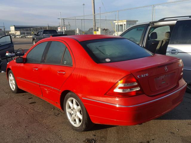 WDBRF84J43F379902 - 2003 MERCEDES-BENZ C 320 4MAT RED photo 3