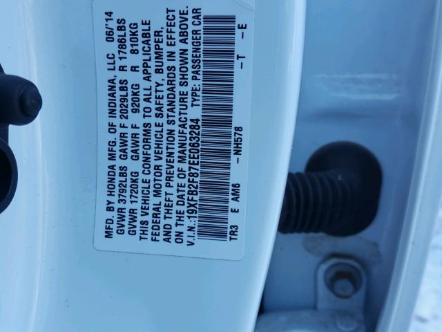 19XFB2F87EE063284 - 2014 HONDA CIVIC EX 白色 照片 10
