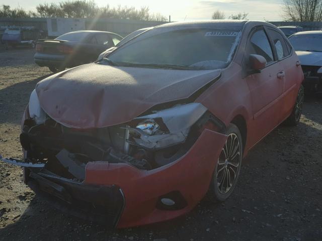 2T1BURHE9FC344944 - 2015 TOYOTA COROLLA L RED photo 2