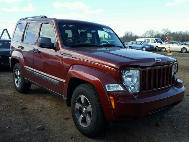 1J8GN28K78W170228 - 2008 JEEP LIBERTY SP MAROON photo 1