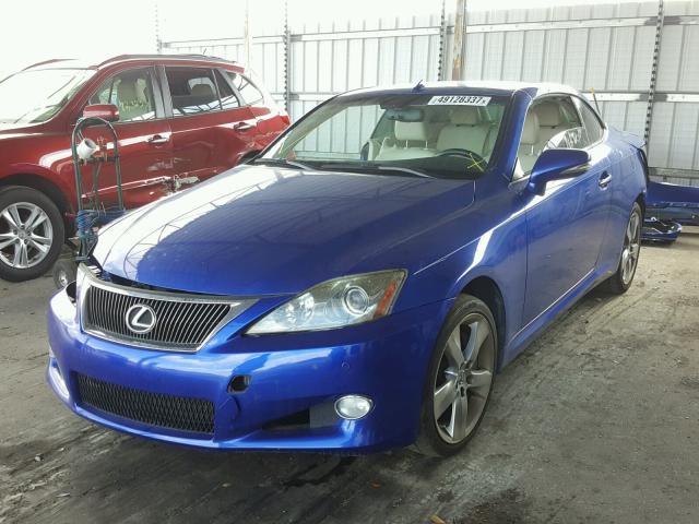 JTHFE2C23A2504292 - 2010 LEXUS IS 350 BLUE photo 2