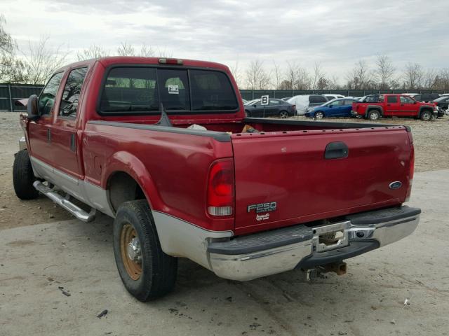 1FTNW21L03EC68255 - 2003 FORD F250 SUPER RED photo 3