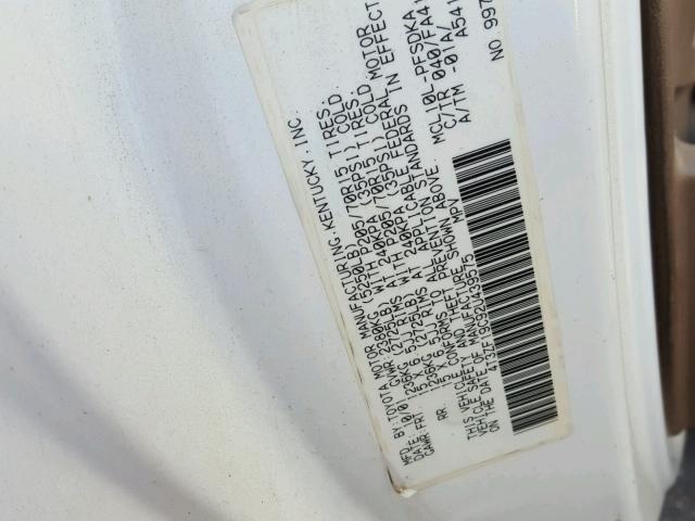 4T3ZF19C92U439575 - 2002 TOYOTA SIENNA CE WHITE photo 10