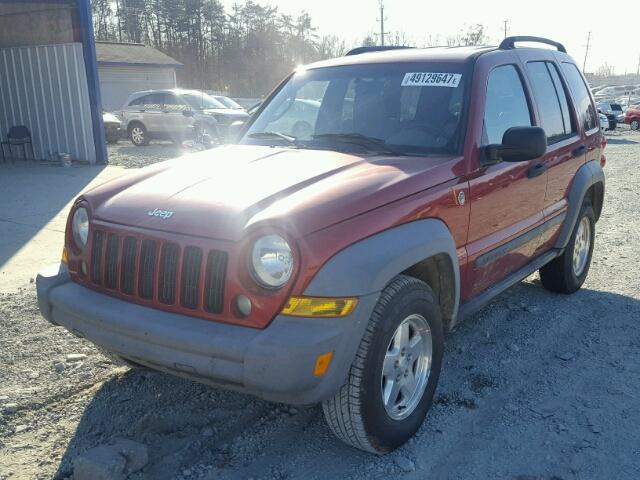 1J4GL485X6W149772 - 2006 JEEP LIBERTY SP RED photo 2