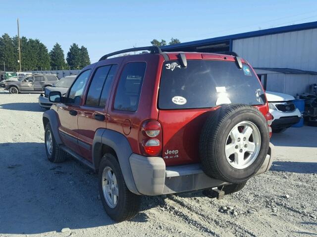 1J4GL485X6W149772 - 2006 JEEP LIBERTY SP RED photo 3