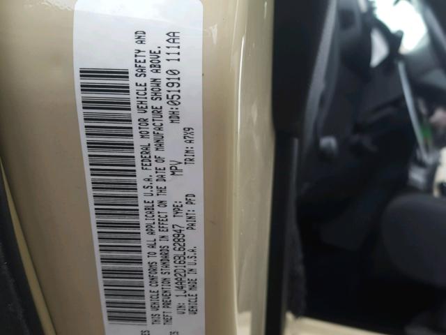 1J4AA2D16BL628947 - 2011 JEEP WRANGLER S CREAM photo 10