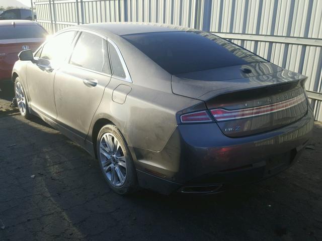 3LN6L2LU1ER827052 - 2014 LINCOLN MKZ HYBRID GRAY photo 3