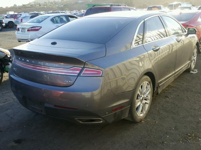 3LN6L2LU1ER827052 - 2014 LINCOLN MKZ HYBRID GRAY photo 4