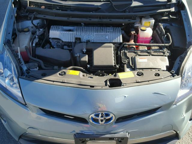 JTDKN3DPXC3016387 - 2012 TOYOTA PRIUS PLUG GREEN photo 7
