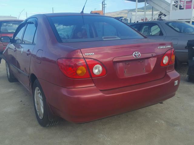 1NXBR32E93Z130568 - 2003 TOYOTA COROLLA CE RED photo 3