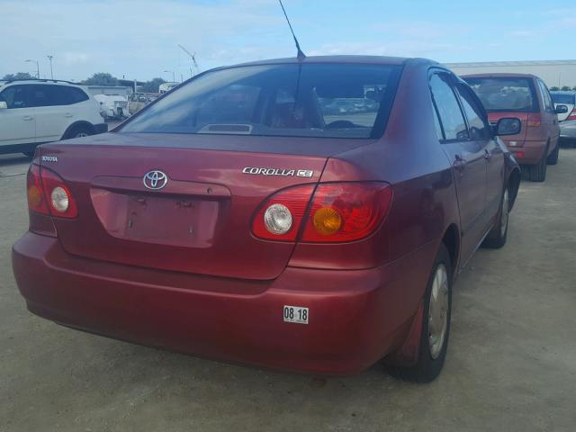 1NXBR32E93Z130568 - 2003 TOYOTA COROLLA CE RED photo 4