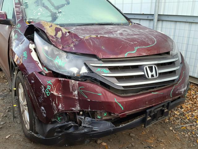 5J6RM4H70EL107117 - 2014 HONDA CR-V EXL BURGUNDY photo 9