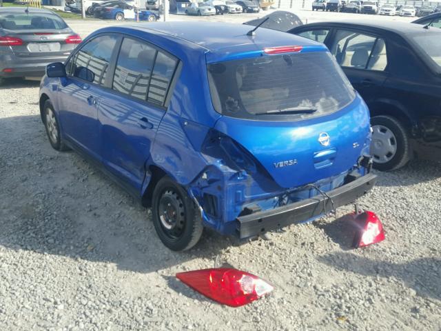 3N1BC13E29L419287 - 2009 NISSAN VERSA S BLUE photo 3