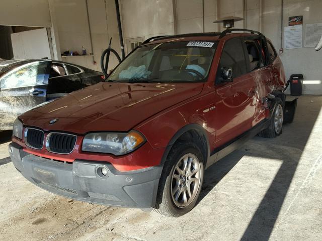 WBXPA73484WB29423 - 2004 BMW X3 2.5I MAROON photo 2