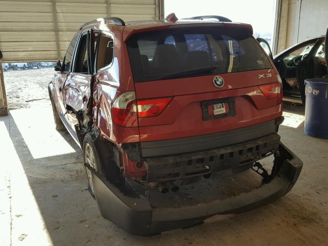 WBXPA73484WB29423 - 2004 BMW X3 2.5I MAROON photo 3