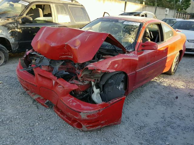 1G2NW12E21M643810 - 2001 PONTIAC GRAND AM G RED photo 2