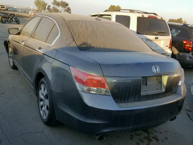 1HGCP36888A062406 - 2008 HONDA ACCORD EXL GRAY photo 3