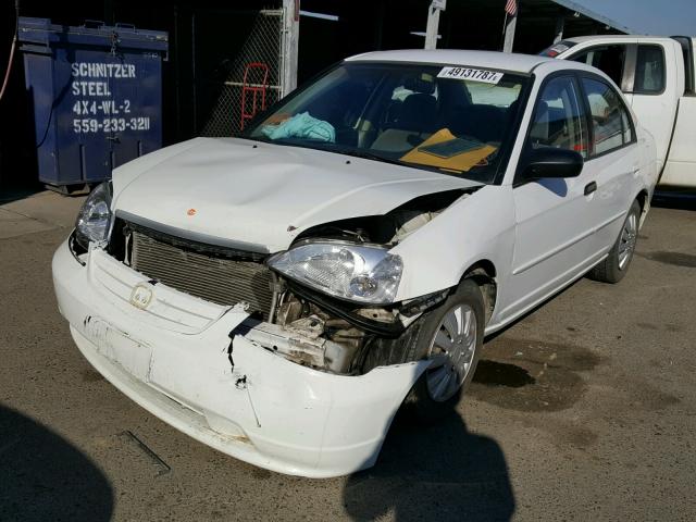 2HGES16541H614055 - 2001 HONDA CIVIC LX WHITE photo 2