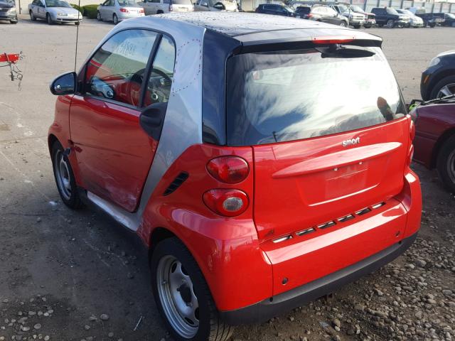 WMEEJ31XX9K316346 - 2009 SMART FORTWO PUR RED photo 3