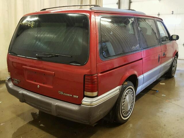 1P4GH54RXPX546170 - 1993 PLYMOUTH GRAND VOYA RED photo 4