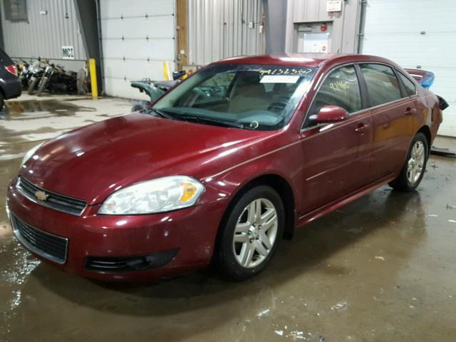 2G1WB5EK3A1190029 - 2010 CHEVROLET IMPALA LT RED photo 2