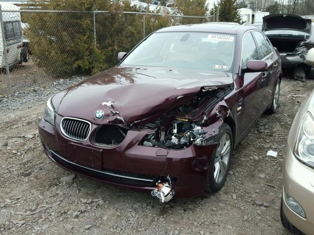 WBANV1C5XAC158637 - 2010 BMW 528 XI MAROON photo 2