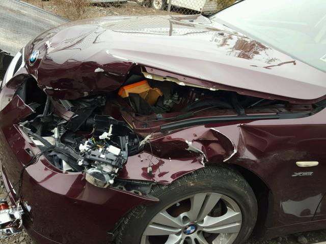 WBANV1C5XAC158637 - 2010 BMW 528 XI MAROON photo 9