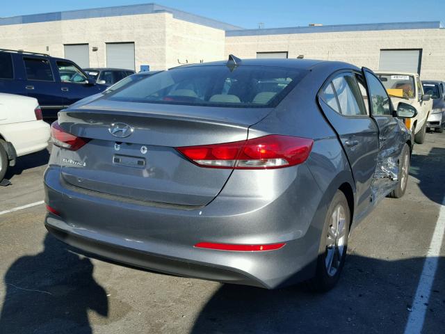 KMHD84LF4JU469826 - 2018 HYUNDAI ELANTRA SE GRAY photo 4