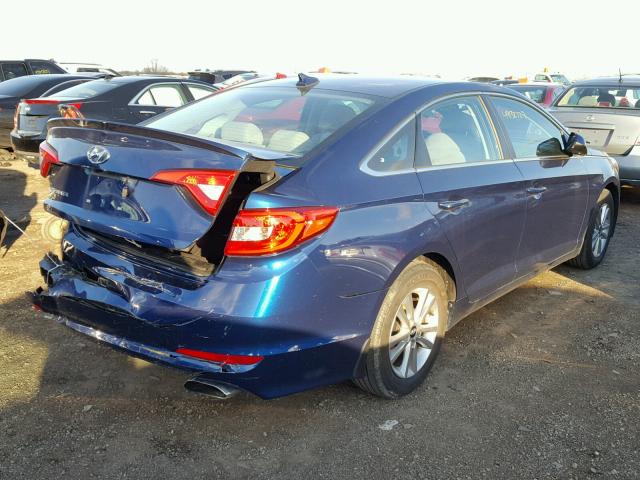 5NPE24AF1GH405923 - 2016 HYUNDAI SONATA SE BLUE photo 4