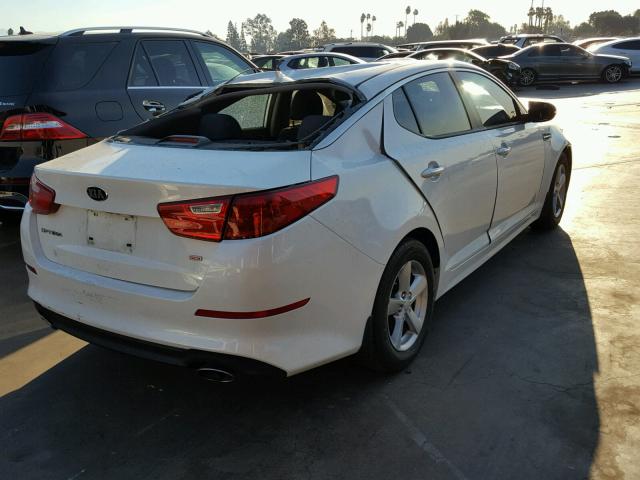 KNAGM4A73F5657678 - 2015 KIA OPTIMA LX WHITE photo 4