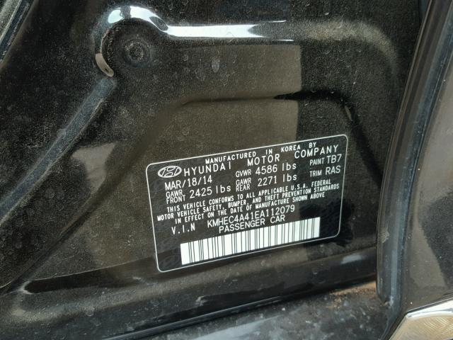 KMHEC4A41EA112079 - 2014 HYUNDAI SONATA HYB BLACK photo 10