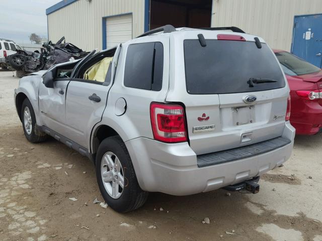 1FMCU49349KA91857 - 2009 FORD ESCAPE HYB SILVER photo 3