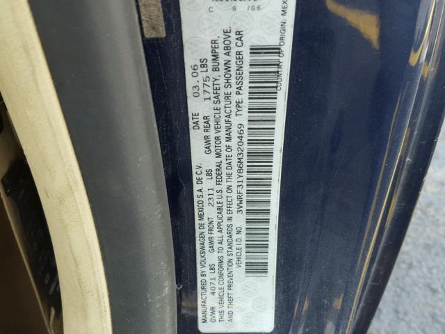 3VWRF31Y86M320469 - 2006 VOLKSWAGEN NEW BEETLE Mavi foto 10