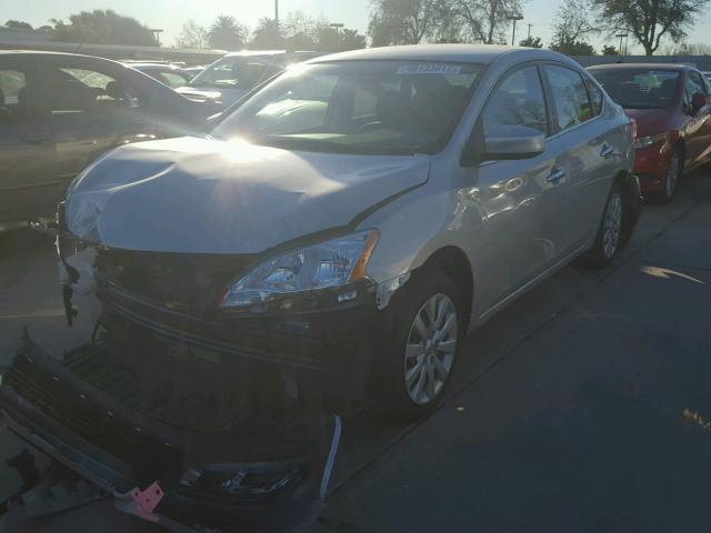 3N1AB7AP6FL656379 - 2015 NISSAN SENTRA S SILVER photo 2