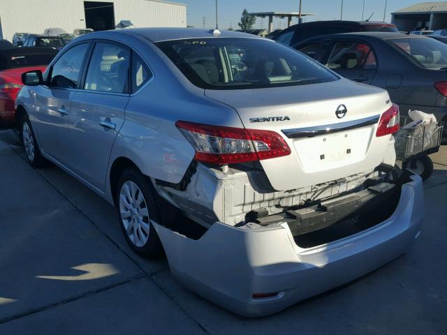 3N1AB7AP6FL656379 - 2015 NISSAN SENTRA S SILVER photo 3