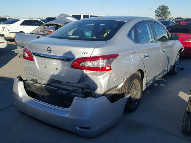 3N1AB7AP6FL656379 - 2015 NISSAN SENTRA S SILVER photo 4