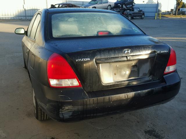 KMHDN45D63U682574 - 2003 HYUNDAI ELANTRA GL BLACK photo 3