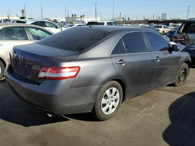 4T4BF3EK9BR155579 - 2011 TOYOTA CAMRY BASE GRAY photo 4
