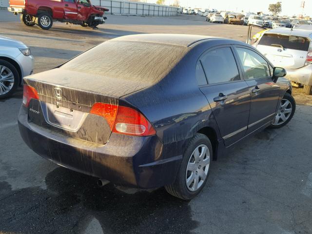 1HGFA16577L100980 - 2007 HONDA CIVIC LX BLUE photo 4