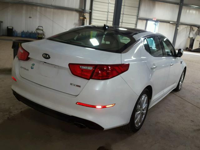 5XXGN4A74FG444279 - 2015 KIA OPTIMA EX WHITE photo 4