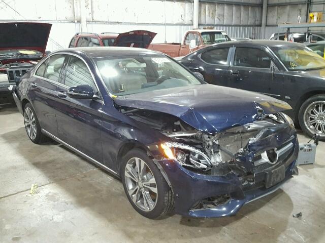 55SWF4KB5GU097608 - 2016 MERCEDES-BENZ C 300 4MAT BLUE photo 1