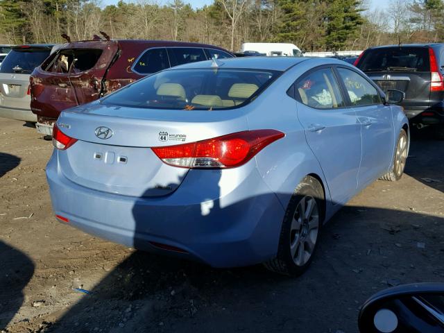 KMHDH4AE1CU326605 - 2012 HYUNDAI ELANTRA GL BLUE photo 4