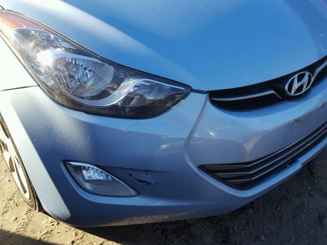 KMHDH4AE1CU326605 - 2012 HYUNDAI ELANTRA GL BLUE photo 9