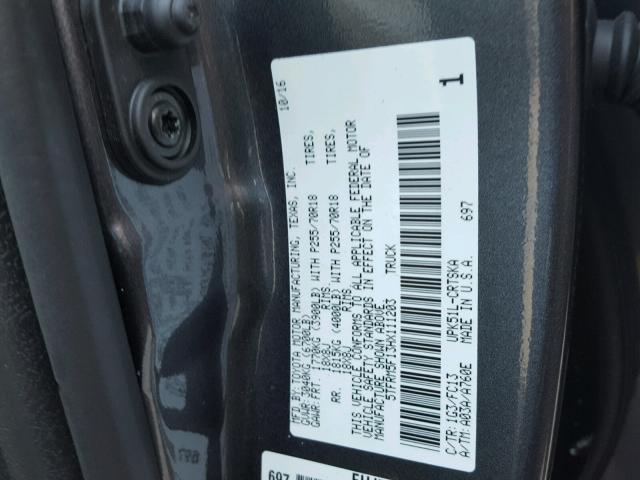 5TFRM5F13HX111203 - 2017 TOYOTA TUNDRA DOU GRAY photo 10