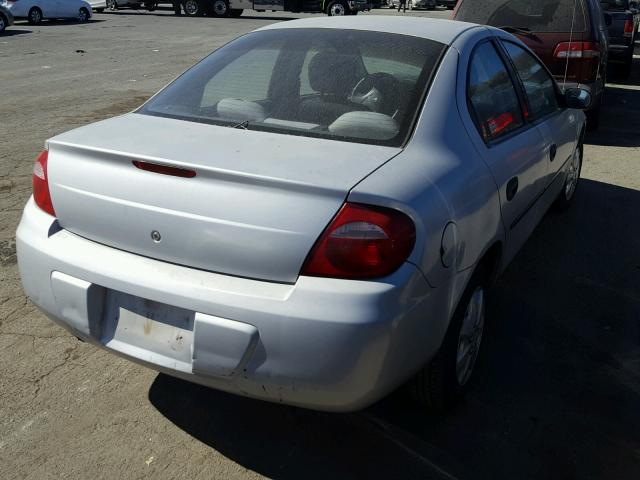 1B3ES26C84D506883 - 2004 DODGE NEON BASE SILVER photo 4