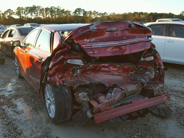 3LN6L2LU4DR829019 - 2013 LINCOLN MKZ HYBRID RED photo 3