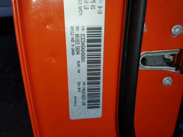 2C3CDXHG4GH302641 - 2016 DODGE CHARGER SX ORANGE photo 10